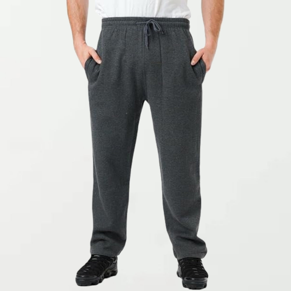 Mens Open Hem Joggers Fleece Trousers