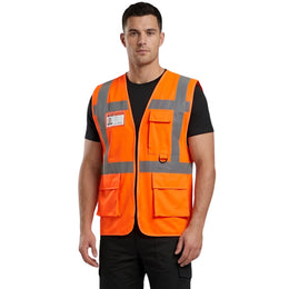 Hi Vis Reflective Safety Vest with Zipper