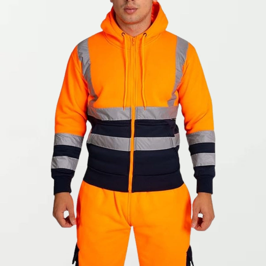 Mens Hi Viz Vis Zip Hoodie