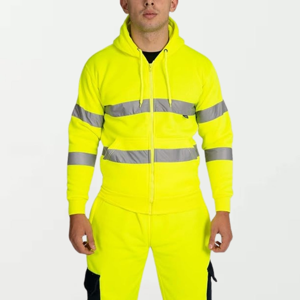 Mens Hi Viz Vis Zip Hoodie