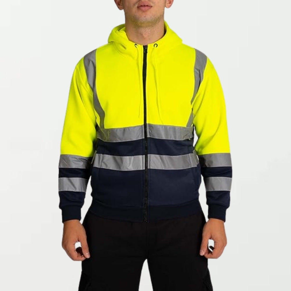 Mens Hi Viz Vis Zip Hoodie