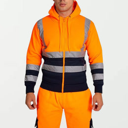 Mens Hi Viz Vis Zip Hoodie