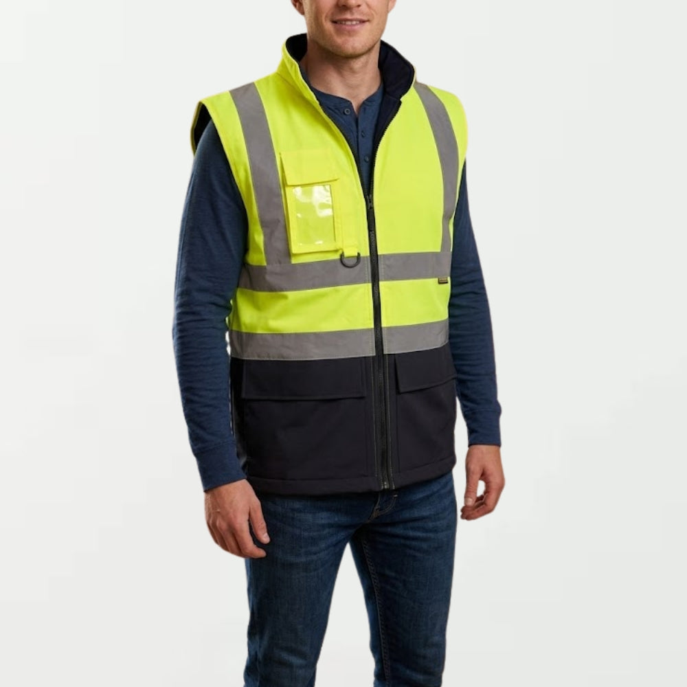 Men Bodywarmer High Visibility Reversible Workwear