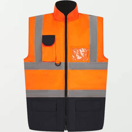 Men Bodywarmer High Visibility Reversible Workwear