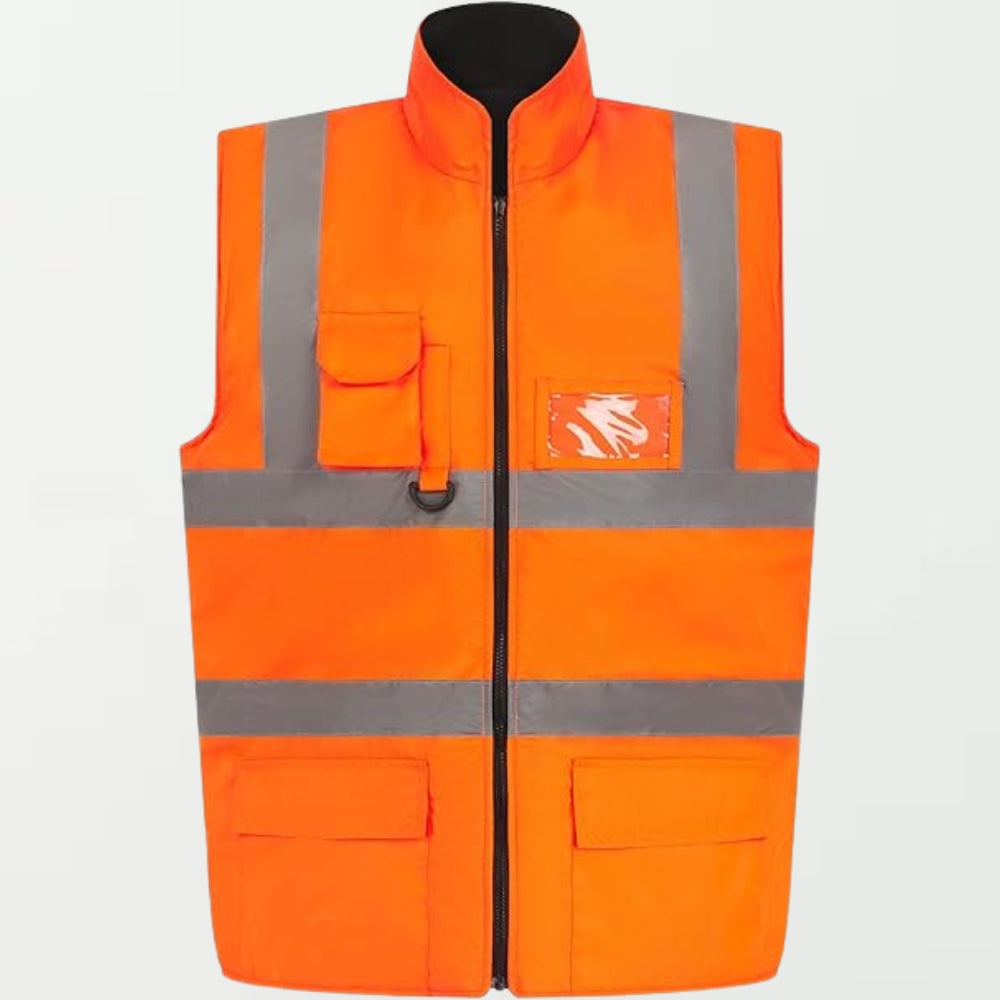 Men Bodywarmer High Visibility Reversible Workwear