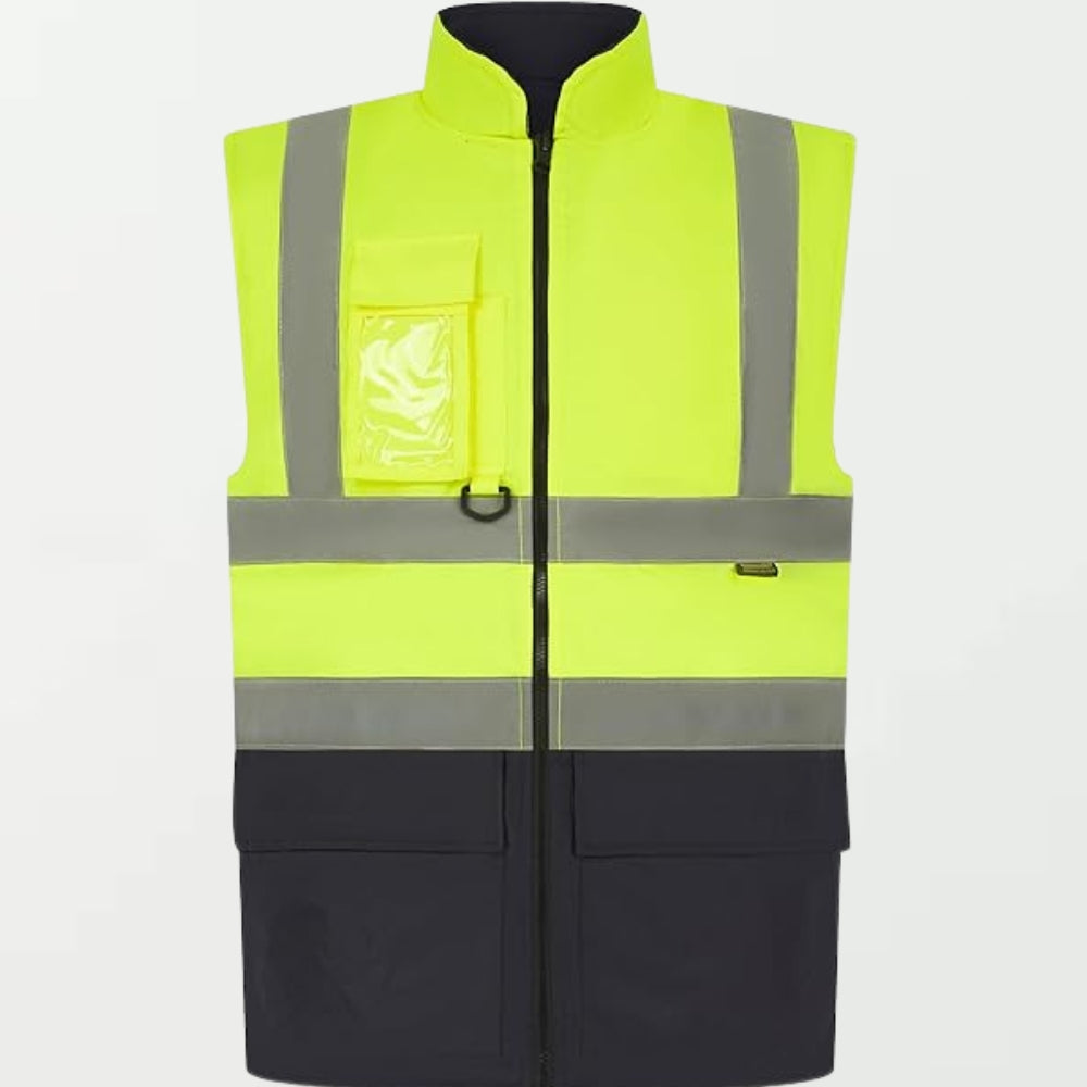 Men Bodywarmer High Visibility Reversible Workwear